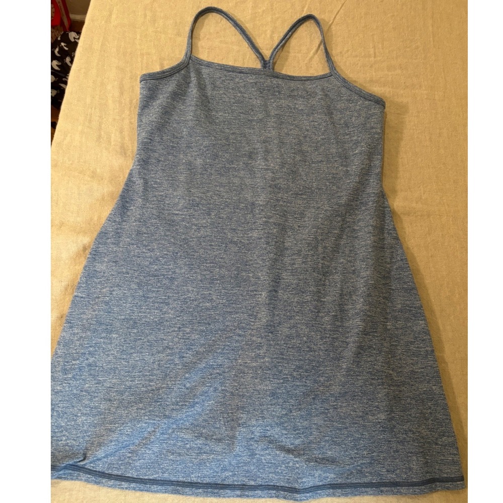 OFFLINE by Aerie Blue Heathered Active Dress Built-in Romper Shorts Pockets Sz M